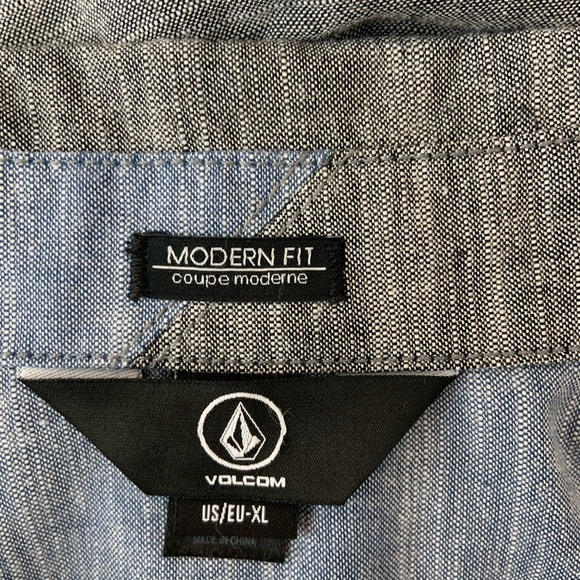 Volcom Stone Men’s Woven Short-Sleeve Button Down Shirt Grey - Picture 6 of 8